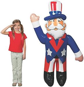 Large Inflatable Uncle Sam (Over 5 feet Tall) Fourth of July, Memorial Day Decor and USA Patriotic Party Supplies
