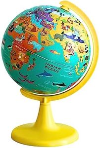 TOPGLOBE Globo Educativo 15cm "Mi Mundo Salvaje" Con Rompecabezas De 100 Piezas. Girando, Girando, Jugando, Descubriendo Animales En La Tierra. Para El Hogar Y La Escuela.