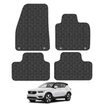 Car Mats Compatible with Volvo XC40 2018+ [Automatic] Tailored Fit Black Rubber Floor Set 4 Pieces Anti-Slip, Heavy-Duty & Waterproof