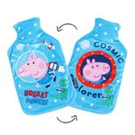 Disney Reversible Hot Water Bottles – Peppa Pig Plush Cover – Natural Rubber 2L Capacity - Peppa Pig Cosmic Power Design - Reversible