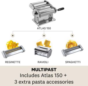 Marcato Atlas 150 Pasta Machine Set – Stainless Steel Pasta Maker