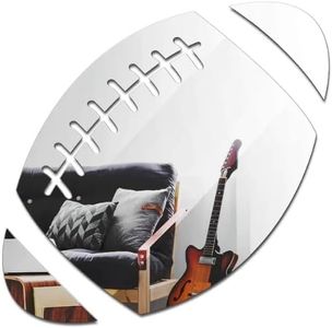 ODOTTAA, Sports Theme Football Shaped Acrylic Mirror Art Sticker for Wall Decor for Boys Bedroom, Dressing Room, Wardrobe, Door