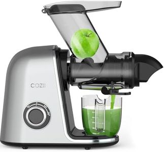COZII Cold Press Juicer,Slow Masticating Juicer Soft/hard Mode & Quiet Motor,3.6 Inch Large Feed Chute For Vegetable and Fruit,Easy to Clean 150W Juicer Machines,Dishwasher Safe,High Juice Yield