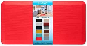 ComfiLife Anti Fatigue Floor Mat – 3/4 Inch Thick Perfect Kitchen Mat, Standing Desk Mat – Comfort at Home, Office, Garage – Durable – Stain Resistant – Non-Slip Bottom (24" x 70", Scarlet Orange)