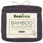 Charcoal Black Pillowcases 2 Pack | Super Soft Standard Bamboo Pillow Cases 50x75 cm | Hotel Bedding | Cooling Pillow Cases | Hypoallergenic Pillow Cases | Black Oxford Pillow Cases | Bambaw