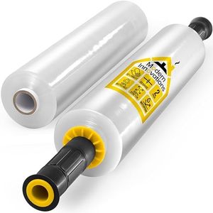 Modern Innovations 15 Inch Clear Stretch Wrap Roll with Handles (2 Rolls-2000 Feet) Heavy Duty Shrink Wrap for Moving, Packing Supplies for Wrapping Furniture, Industrial Plastic Pallet Cling
