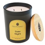 Pine Naturals Date Night Soy Wax Scented Candle 135 Grams Perfect for Gifting, Home Decor and Aromatherapy | Red Wine and Cinammon