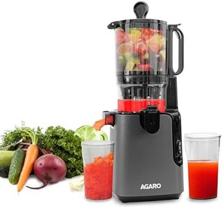 AGARO Regal Cold Press Slow Juicer, 250 Watt DC Motor, Easy Assembly & Cleaning, Auto Reverse, Advanced Safety Lock, Fruit & Vegetable Juicer & Nut Milk, Stainless Steel Filter, BPA Free Plastic