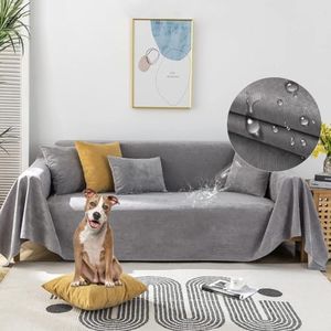 STACYPIK Durable Waterproof Sectional Couch Cover for L Shaped,Dogs Gray Sofa Cover Couch Slipcover Leakproof Furniture Protector for 3 Cushion Couch Minimalism Sofa Throw Blanket Home Decor-71X150IN