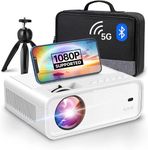 Mini Projector with 5G WiFi and Bluetooth W/Tripod & Bag, ALVAR 9000 Lumens Portable Outdoor Movie Projector 240" Display & 1080P Supported, Compatible with TV Stick/HDMI/VGA/USB/iOS & Android