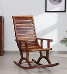 Wooden Furniture City Teak Wood Traditional Rocking Tropical Comfortable and Simple Designed Rocking Chair Chair (Wood Natural 2)