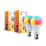 wipro 12.5W B22D Wi-Fi Smart LED Bulb with Music Sync | Voice Control with Alexa, Google Asst | App Control |16 M Colours, White Tunable - Warm, Neutral & Cool White +Dimmable | Scenes | Pack of 2