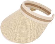 MK MATT KEELY Women Large Brim Beach Straw Golf Sun Hat Summer Cap Beige