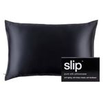 Slip Silk Queen Pillowcase, Black (20" x 30") - 100% Pure 22 Momme Mulberry Silk Pillowcase - Anti-Aging, Anti-BedHead, Anti-Sleep Crease