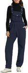 luvamia Women's Overalls Loose Fit Navy Blue Overalls for Women Sherpa Jumpsuit Women Bib Overalls Women's Overalls Baggy Women Overalls Jumpsuit Navy Blue Size Medium US Size 8 to Size 10