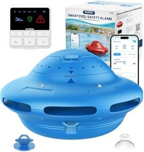 Smart Pool Alarm with App for Inground & Above Ground Pools, Adjustable Sensitivity Water Detection Alarm up to 20x40ft, 85dB+ Safety Alerts for Kids, Pets & Accidental Entry(Blue)