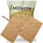 Midazzle 100% Natural Body Scrubber Loofah for Bathing (Rectangle) (Pack of 2)