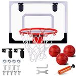 STAY GENT Mini Basketball Hoop for Kids and Adult, Indoor Small Basketball Hoop for Door Wall Mounted and Room Bedroom, Office & 3 Balls, Shooting Ball Sport Game Set Over The Door Gift for Boys Girls