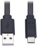 Tripp Lite USB-A to USB C Cable Flat USB 2.0 M/M Thunderbolt 3 Black 3ft (U038-003-FL)