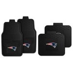 Fanmats New England Patriots Set of 4 Car Mats for Cars, SUV, Pickups - All Weather Technology Protection, Deep Reservoir Design, Universal Fit - 3D NFL Team Logo - 29” x 17” Front - 14”x17” Rear Mat