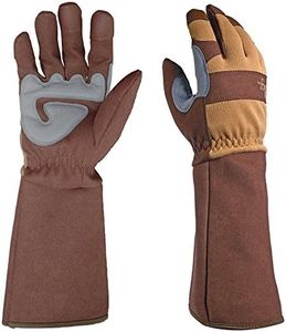 Digz Rose Pruning Thorn-Proof Gardening Gloves with Forearm Protection for Men and Women, Puncture Resistant Gardening Glove, Tan/Brown, X-Large