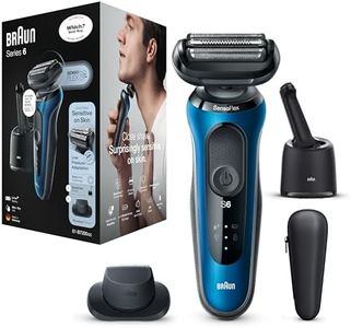 Braun Series 6 Electric Shaver for Men with Precision Trimmer & SmartCare Centre, Wet &Dry Electric Razor for Men, Cordless Foil Razor, UK 2 Pin Plug, 60-B7200cc, Blue Razor