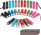 EverBrite 30-Pack Mini Flashlight Set, Aluminum LED Handheld Torches with Lanyard, Assorted Colors, 90 Batteries Included for EDC, Party Favors, Night Reading, Camping, Power Outage, Emergency