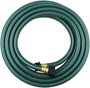Darnassus PVC Garden Hose 1/2 Inch, Flexible Water Hose with Brass Fittings, No Leaking, Heavy Duty, for Household, Outdoors, Lawns, Patio (15 FT, Green)
