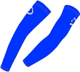 Deckra Arm Sleeves UV Protection Breathable Stretchy Armwarmers Cycling Running Driving Basketball Soccer Sleeves (Blue, Small/Medium)