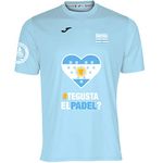Barcelona Padel Tour - Men's Short Sleeve Technical T-Shirt - with Love Padel Heart and Argentine Flag - Sky Blue S