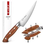 HEZHEN 6.3 inch Boning Knife - Razor Sharp Deboning Knife - Razor Sharp Blade from High Carbon German Steel Cutlery - Full Tang-Red Wood Handle