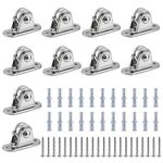 FSHIHINE Pulleys Block 10 Pack Metal Pulley Roller Smooth Wheel with Ball Bearings Deck Drectional Wall/Ceiling Pulley for Patio Wave Shade Cover Greenhouse Canopy Home DIY Accessories for Moving