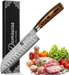 Japanese Santoku Knife 7" Damascus VG10 Stainless Steel 67-Layer Forged Razor Sharp Asian Chef's Knife Pakkawood Handle Precision Slicing Dicing Chopping Meat Fish Vegetables Gift Box