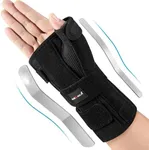 NEENCA Carpal Tunnel Wrist Brace Night Support, Adjustable Hand Support Brace with Splints for Arthritis, Tendonitis, Sprains, Injuries, Wrist Pain (XL/XXL/XXXL, Left Hand with Thumb)