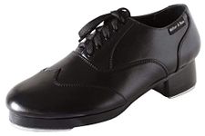 Miller & Ben Tap Shoes, Triple Threat, All Black Professional Tap Shoes, Black, 11