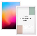 Click One White (Pack of 2) 45 x 60 cm Scratch-proof Picture Frame for Horizontal or Vertical Wall Mounting Photo Picture Frame