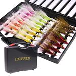 wifreo 24pcs Assorted Clouser Minnow Fishing Flies Tied on Stainless Steel Hook for Salt or Fresh Water Fly Fishing