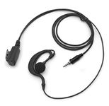 SUNDELY® Earpiece Headset for Yaesu Vertex Standard Radio VX-6 VX-7R VX-120 X-D1 FT-250R FT-270R VXA-710 SR40 Walkie Talkie 3.5mm 1-pin (4 pole) with PTT Microphone G-shape Ear Clip Hook Hanger