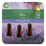 Air Wick Essential Mist Triple Refills, Sleep, Pack 3 x 20ml, Natural Essential Oils, Last up to 135 days, Air freshener