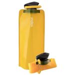 Vapur Collapsible Water Bottle With Carabiner, Compact Bottle Folds Flat For Hydration On The Go, Ideal for Traveling, Hiking or Camping, 23 Ounce, Marigold, Pack of 1