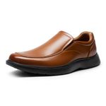 Bruno Marc Men's Dress Shoes Loafers Slip On Casual Oxford Formal Leather Suit Shoes,Size 8,Brown,SBLS2403M