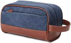 Vorspack Travel Toiletry Bag - Canvas Toiletry Bag for Men Water Resistant Skincare Bag Dopp Kit for Bathroom Toiletries Accessories Gifts - Navy Blue