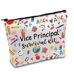 Vice Principal Appreciation Gift Vice Principal Survival Kit School Organizer Gift Administrator Makeup Bag Retirement Gift (V-Principal SK)