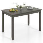 Giantex Dining Table for 4 People, 48” x 29” Kitchen Table with Wood Legs, Rectangular Dinner Table for Small Space, Apartment, Living Room, Dinette Table, Load 330 Lbs, Dining Room Table (Grey)