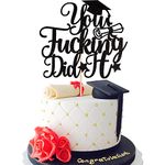 ZHUOWEISM 1 PCS You Did it Cake Topper Glitter Done Diploma Class of 2023 Congrad Grad Cap Cake Pick Congratulations Graduate Cake Decorations for 2023 Graduation Theme Party Supplies Black