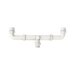 Viking Double Bowl Sink Plastic Drain Out Pipe - Ivory– Polypropylene- Adjustable Length 575mm(23’’) - 425mm(17’’) & Thread 40mm (1-1/2″) & 32mm (1-1/4″)