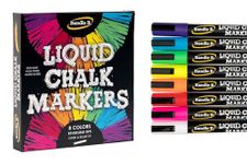 Liquid Chalk Marker Set - 8 Vibrant colors, erasable, non-toxic, water-based, reversible tips, bright colors for kids & adults to create board art for businesses, restaurants, or any occasion