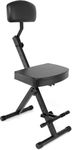 Pyle Drum Throne - Guitar Stool with Built-in Stand– 2-in-1 Combo, Adjustable Musician Chair/Drum Throne with Backrest, Non-Slip Rubber Feet, w/Footrest- Fits All Types- Studio & Performance