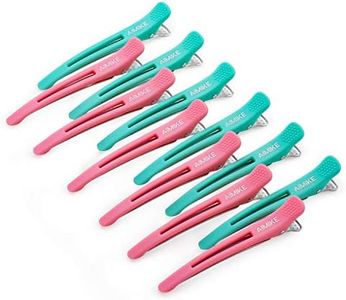 AIMIKE Hair Clips for Styling Sectioning 12 Pack, Non-Slip Duck Billed Hair Cutting Clips with Silicone Band, No Trace Hair Clips for Women, Girls and Salon Hairdressers, 4.3 inch Long