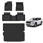 AIPOIL® Floor Mats & Cargo Liner Custom for Mitsubishi Outlander PHEV 2022-2024丨TPE All Weather Protection Anti-Slip Automotive Floor Liners丨Full Set Automobile mats Accessories, Black.